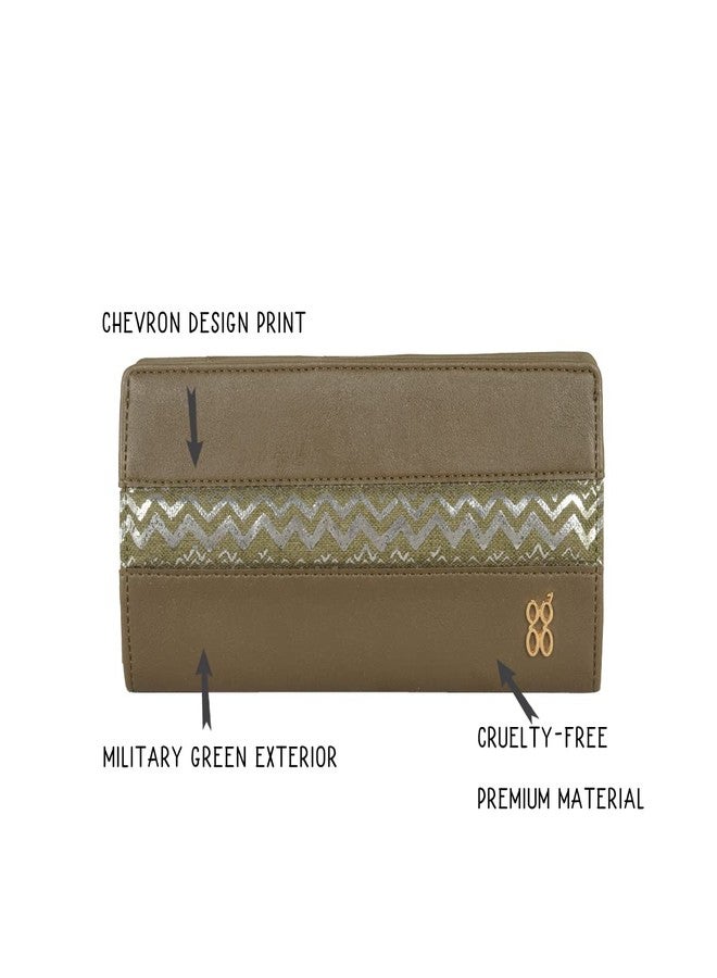 Baggit Women Green Wallet Large Size | Ladies Stylish Purse Bag | Credit Card Money Holder - Image 2